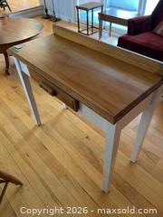 MaxSold Auction: Wood Writing Desk with White Frame and Matching Wooden Chair - Kingston (Ontario, Canada) PARTNER MANAGED Downsizing Online Auction - Sunnyside Road