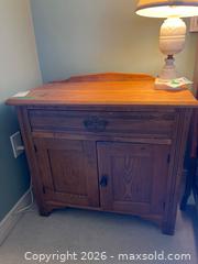 MaxSold Auction: Wooden Sideboard or Washstand with Drawer and Cabinet Doors - Kingston (Ontario, Canada) PARTNER MANAGED Downsizing Online Auction - Sunnyside Road