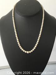 MaxSold Auction: Antique Saltwater Pearl Necklace 10 Karat White Gold  - Saanich (British Columbia, Canada) SELLER MANAGED Reseller Online Auction - Old West Saanich Road