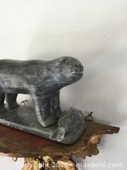 MaxSold Auction: Soapstone Bear and Seal Carving Signed - Saanich (British Columbia, Canada) SELLER MANAGED Reseller Online Auction - Old West Saanich Road