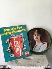 MaxSold Auction: Vintage Coca Cola Advertising Items  - Saanich (British Columbia, Canada) SELLER MANAGED Reseller Online Auction - Old West Saanich Road