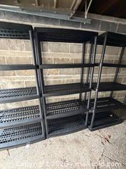 MaxSold Auction: Black Plastic/Resin 5-Shelf Shelving Unit (Lot of 3) - Toronto (Ontario, Canada) SELLER MANAGED Downsizing Online Auction - Greengate Road