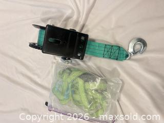 MaxSold Auction: Hand Crank Trailer Winch, 1200 lb Capacity, 26 ft Strap - Toronto (Ontario, Canada) SELLER MANAGED Downsizing Online Auction - Greengate Road