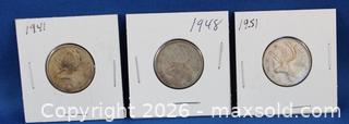 MaxSold Auction: 1941, 1948, 1951 Silver Canadian Quarters - Langford (British Columbia, Canada) PARTNER MANAGED Downsizing Online Auction - Glen Lake Road