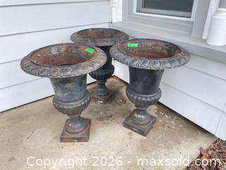 MaxSold Auction: Set of 3 Cast Iron Garden Planters - Prince Edward (Ontario, Canada) PARTNER MANAGED Downsizing Online Auction - West Mary Street