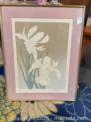 MaxSold Auction: Art:  Iris - Embossed Serigraph - David Allgood - Webster (New York, USA) PARTNER MANAGED Estate Sale Online Auction - North Avenue