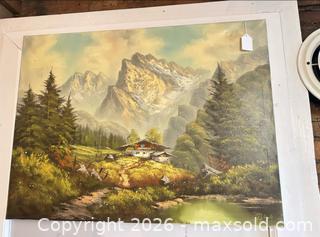 MaxSold Auction: Art:  Mountain Chalet - Signed Original Oil - Webster (New York, USA) PARTNER MANAGED Estate Sale Online Auction - North Avenue