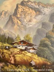 MaxSold Auction: Art:  Mountain Chalet - Signed Original Oil - Webster (New York, USA) PARTNER MANAGED Estate Sale Online Auction - North Avenue
