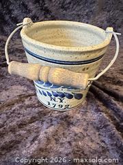 MaxSold Auction: Farmhouse Salt Glazed Pottery Bucket  - Webster (New York, USA) PARTNER MANAGED Estate Sale Online Auction - North Avenue