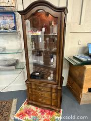 MaxSold Auction: Hammary Curio Cabinet with Drawers - Webster (New York, USA) PARTNER MANAGED Estate Sale Online Auction - North Avenue