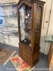 MaxSold Auction: Hammary Curio Cabinet with Drawers - Webster (New York, USA) PARTNER MANAGED Estate Sale Online Auction - North Avenue