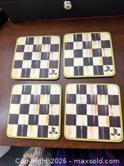 MaxSold Auction: MacKenzie-Childs Cork Board Courtly Check Coasters - Webster (New York, USA) PARTNER MANAGED Estate Sale Online Auction - North Avenue