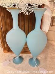 MaxSold Auction: Vintage Frosted Glass Vases - Gold Trim - Webster (New York, USA) PARTNER MANAGED Estate Sale Online Auction - North Avenue