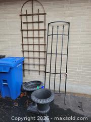 MaxSold Auction: Mixed Garden Trellises, Torches & Planters Lot (6-10) - Oshawa (Ontario, Canada) PARTNER MANAGED Downsizing Online Auction - Somerville Street