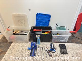 MaxSold Auction: Three Bins of Tools Includes Mastercraft, Craftsman, Fuller, Stanley and More - Oshawa (Ontario, Canada) PARTNER MANAGED Downsizing Online Auction - Somerville Street
