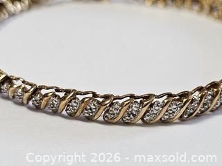 MaxSold Auction: Sterling Silver SUN Studio Encrusted Gold Tone Bracelet  - Kingston (Ontario, Canada) SELLER MANAGED Downsizing Online Auction - Woodbine Road