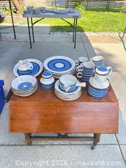 MaxSold Auction: Stonehenge (Midwinter) Blue & White Dinnerware, Tea & Serve Set (32 pc.) - Maple Ridge (British Columbia, Canada) PARTNER MANAGED Estate Sale Online Auction - Blanshard Street