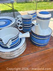 MaxSold Auction: Stonehenge (Midwinter) Blue & White Dinnerware, Tea & Serve Set (32 pc.) - Maple Ridge (British Columbia, Canada) PARTNER MANAGED Estate Sale Online Auction - Blanshard Street