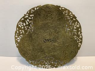 MaxSold Auction: Art Nouveau Brass Decorative Wall Plate with Floral Filigree - New Westminster (British Columbia, Canada) SELLER MANAGED Reseller Online Auction - Canfor Avenue