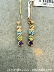 MaxSold Auction: 10K Yellow Gold Multi-Gemstone Pendant Necklaces (Pair) - Langford (British Columbia, Canada) PARTNER MANAGED Estate Sale Online Auction - Leigh Road