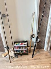 MaxSold Auction: Mixed Fishing Rods, Reels, Tackle Box & Lures Lot - Langford (British Columbia, Canada) PARTNER MANAGED Estate Sale Online Auction - Leigh Road