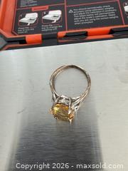MaxSold Auction: Sterling Silver Citrine Solitaire Ring Size 7 - Langford (British Columbia, Canada) PARTNER MANAGED Estate Sale Online Auction - Leigh Road