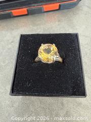 MaxSold Auction: Sterling Silver Citrine Solitaire Ring Size 7 - Langford (British Columbia, Canada) PARTNER MANAGED Estate Sale Online Auction - Leigh Road