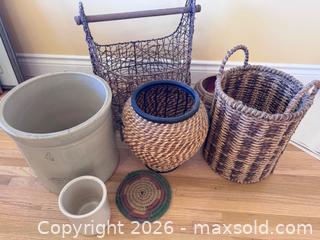 MaxSold Auction: Wicker and stoneware pots - Langford (British Columbia, Canada) PARTNER MANAGED Estate Sale Online Auction - Leigh Road
