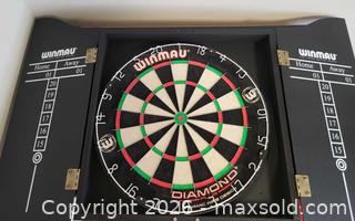 MaxSold Auction: New Winmau Diamond professional dartboard with cabinet and darts - Toronto (Ontario, Canada) SELLER MANAGED Downsizing Online Auction - King Street West (CONDO)