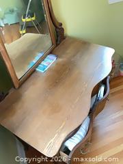 MaxSold Auction: Antique Solid Wood Vanity/Dressing Table with Tilt Mirror - Lower Merion Township (Pennsylvania, USA) SELLER MANAGED Downsizing Online Auction - James Road