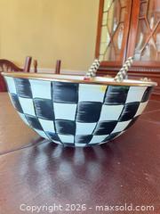 MaxSold Auction: MacKenzie-Childs Large Black & White Check Enameled Mixing Bowl - Lower Merion Township (Pennsylvania, USA) SELLER MANAGED Downsizing Online Auction - James Road