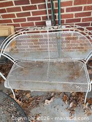 MaxSold Auction: White Wrought Iron/Steel Outdoor Bench Loveseat, 42" - Lower Merion Township (Pennsylvania, USA) SELLER MANAGED Downsizing Online Auction - James Road