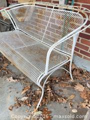 MaxSold Auction: White Wrought Iron/Steel Outdoor Bench Loveseat, 42" - Lower Merion Township (Pennsylvania, USA) SELLER MANAGED Downsizing Online Auction - James Road