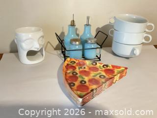 MaxSold Auction: Assorted Ceramic Pizza Slice Plates, Stackable Bowls & Condiment Set - Henderson (Nevada, USA) PARTNER MANAGED Estate Sale Online Auction - West Warm Springs Road