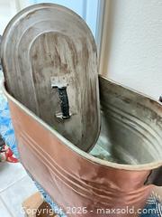 MaxSold Auction: Copper Boiler / Washtub with Fitted Lid and Wood Grip Handles - Henderson (Nevada, USA) PARTNER MANAGED Estate Sale Online Auction - West Warm Springs Road