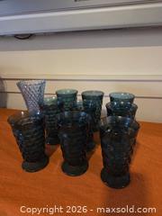 MaxSold Auction: Set of 9 Blue & Teal Textured Glass Drinking Glasses - Henderson (Nevada, USA) PARTNER MANAGED Estate Sale Online Auction - West Warm Springs Road