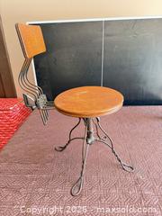 MaxSold Auction: Vintage Industrial Swivel Stool with Backrest - Henderson (Nevada, USA) PARTNER MANAGED Estate Sale Online Auction - West Warm Springs Road