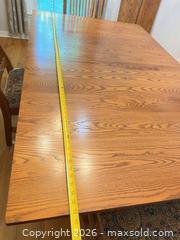 MaxSold Auction: Solid Oak Mission Dining Table with 6 Chairs & Leaves - Chapel Hill (North Carolina, USA) PARTNER MANAGED Downsizing Online Auction -  Deerwood Court