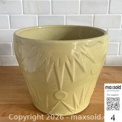 MaxSold Auction: Rare Chartreuse Green "Celestial Sun and Moon" 8" Jardiniere Planter 1400-8, Robinson Ransbottom Pottery Co., USA - Toronto (Ontario, Canada) SELLER MANAGED Reseller Online Auction - Ellsworth Avenue