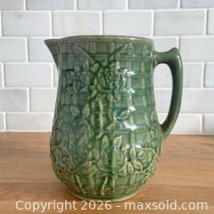 MaxSold Auction: Vintage Art Deco Green Climbing Rose Art Pottery Pitcher, McCoy Pottery, USA - Toronto (Ontario, Canada) SELLER MANAGED Reseller Online Auction - Ellsworth Avenue