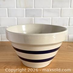 MaxSold Auction: Vintage "Williamsburg" Blue Striped Salt Glazed Stoneware 8 Inch Mixing Bowl, Robinson Ransbottom Pottery Co., USA - Toronto (Ontario, Canada) SELLER MANAGED Reseller Online Auction - Ellsworth Avenue