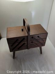 MaxSold Auction: 3 tier accordion sewing box - Victoria (British Columbia, Canada) SELLER MANAGED Reseller Online Auction - Island Highway (STORAGE)