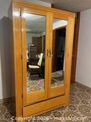 MaxSold Auction: Mid-Century Large Armoire Wardrobe with Mirrored Doors - Toronto (Ontario, Canada) SELLER MANAGED Estate Sale Online Auction - Queens Drive