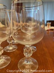 MaxSold Auction: Set of 6 Clear Stemmed Water Glasses with Silver Trim - Toronto (Ontario, Canada) SELLER MANAGED Estate Sale Online Auction - Queens Drive