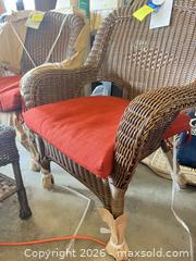 MaxSold Auction: 2 dark wicker chairs with wicker and glass table for indoor or outdoor use - Aurora (Colorado, USA) PARTNER MANAGED Estate Sale Online Auction - South Danube Circle