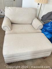 MaxSold Auction: Ashley Beige/Cream Fabric Armchair with Ottoman - Aurora (Colorado, USA) PARTNER MANAGED Estate Sale Online Auction - South Danube Circle