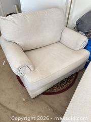 MaxSold Auction: Ashley Beige/Cream Fabric Armchair with Ottoman - Aurora (Colorado, USA) PARTNER MANAGED Estate Sale Online Auction - South Danube Circle