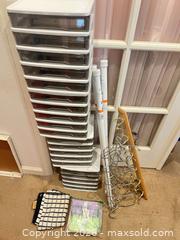 MaxSold Auction: Lot of storage drawers, tension rod, wall hooks, hangers & towels - Aurora (Colorado, USA) PARTNER MANAGED Estate Sale Online Auction - South Danube Circle