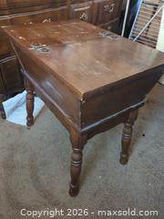 MaxSold Auction: Solid Wood Dough Box End Table with Hinged Lid - Aurora (Colorado, USA) PARTNER MANAGED Estate Sale Online Auction - South Danube Circle