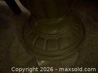 MaxSold Auction: Gray Speckled faux Stone Bird Bath - 28 in - Brantford (Ontario, Canada) SELLER MANAGED Moving Online Auction - Baldwin Avenue